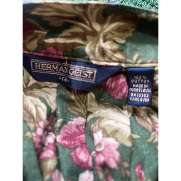 VTG Herman Geist Floral Sweater M Skirt Set Pockets Scalloped Hand Embroidered - Picture 9 of 9